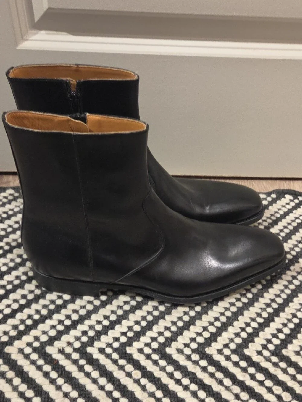Magnanni Mens Black Leather Boots